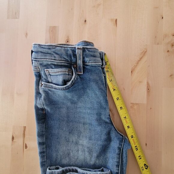Forever 21 KIDS Girls SZ 9/10 Flared Denim Jeans Blue Adjustable Waist Preppy - Picture 7 of 15